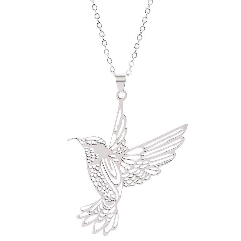 Stainless Steel Hummingbird Necklace Obsesie