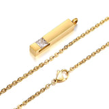 Stainless Steel Perfume Bottle Pendant Necklace Obsesie