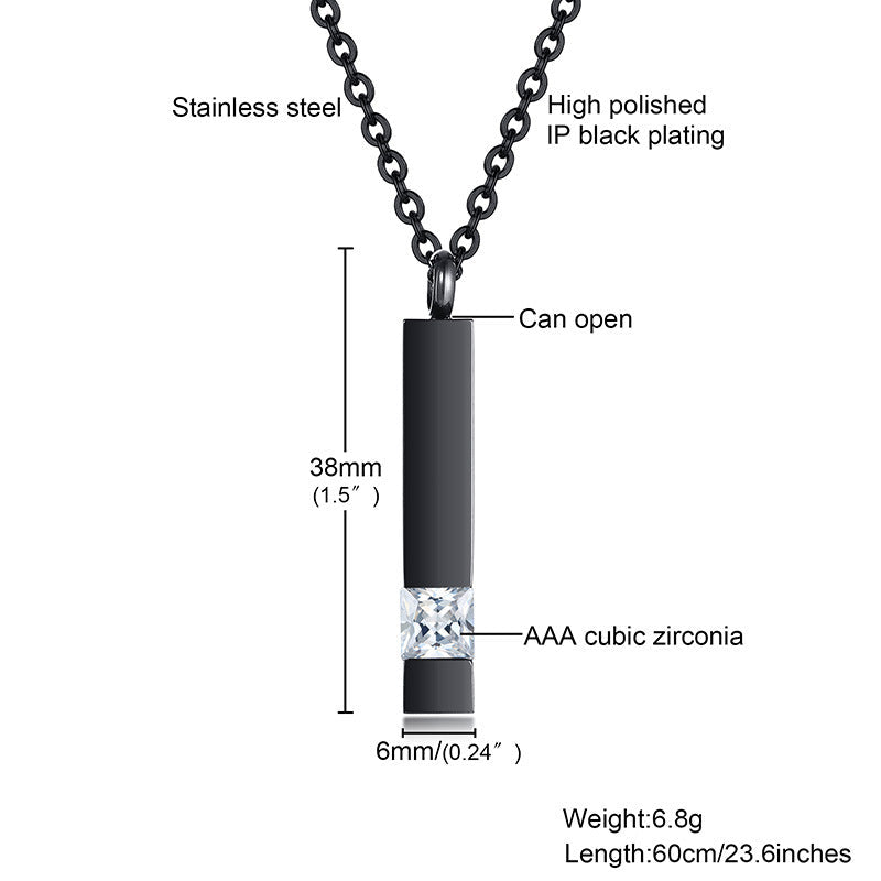 Stainless Steel Perfume Bottle Pendant Necklace Obsesie