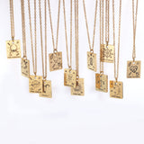 Stainless Steel Square Brand Tarot  Pendant Pendant Necklace Obsesie