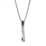 Stainless Steel Twist Rectangle necklace Obsesie