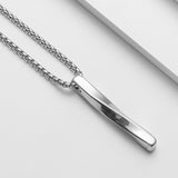 Stainless Steel Twist Rectangle necklace Obsesie