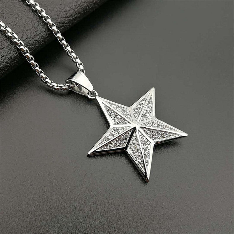 Stainless steel pentagram necklace Obsesie