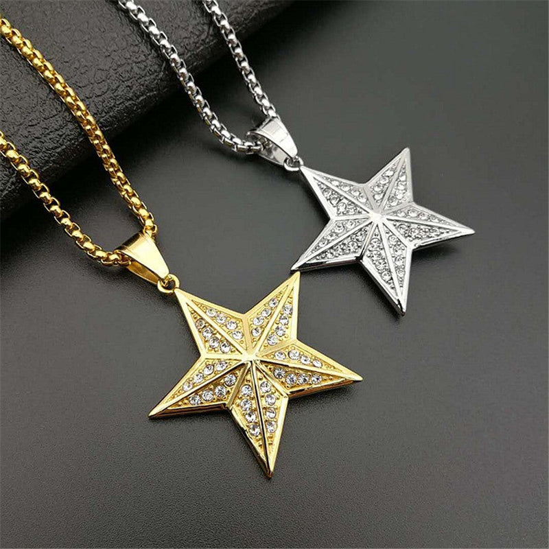 Stainless steel pentagram necklace Obsesie