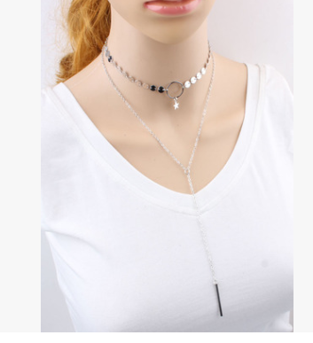 Star Goddess Duo Layering Choker Necklace Obsesie