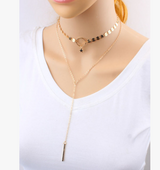 Star Goddess Duo Layering Choker Necklace Obsesie