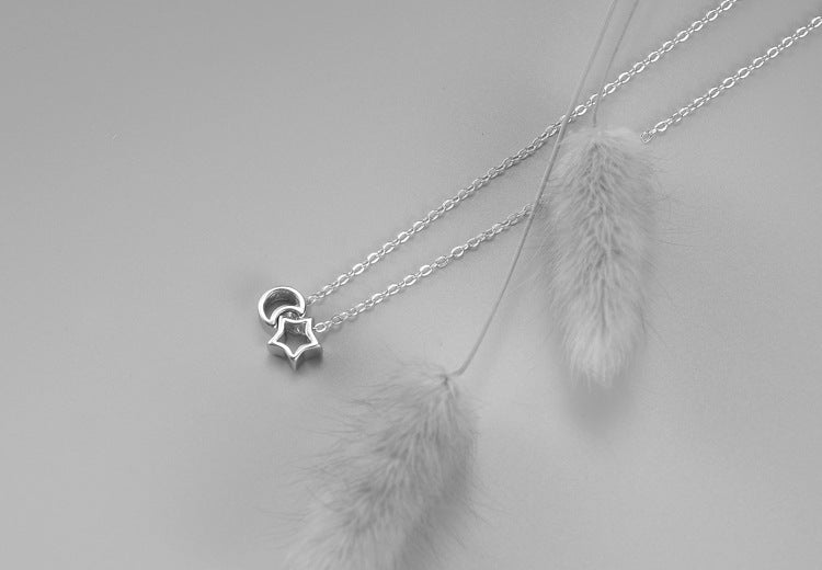 Star Moon hollow Necklace Obsesie