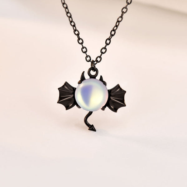 Sterling Silver Demon Necklace Halloween Jewelry Obsesie