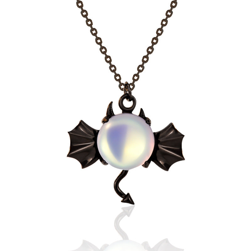 Sterling Silver Demon Necklace Halloween Jewelry Obsesie