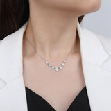 Sterling Silver Full Diamond Melon Seeds Drop Necklace Female Obsesie