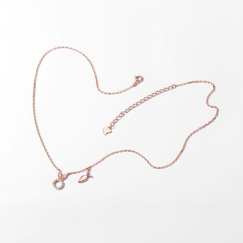 Sterling Silver Rabbit Necklace Female Ins Niche Design Cold Wind Obsesie