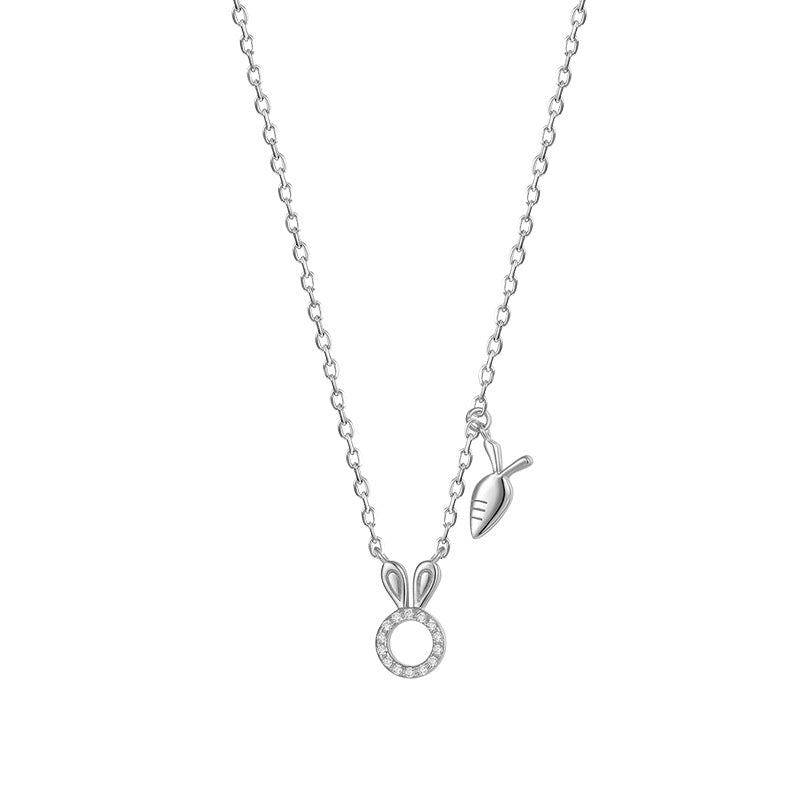 Sterling Silver Rabbit Necklace Female Ins Niche Design Cold Wind Obsesie