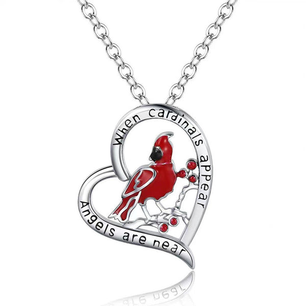 Sterling Silver Red Cardinal Pendant Cardinal Jewelry for Girls Cardinal Appears When Angels are Near Obsesie