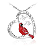 Sterling Silver Red Cardinal Pendant Cardinal Jewelry for Girls Cardinal Appears When Angels are Near Obsesie