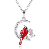 Sterling Silver Red Cardinal Pendant Cardinal Jewelry for Girls Cardinal Appears When Angels are Near Obsesie