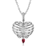 Sterling Silver Rib Necklace Gothic Skull Jewelry Gifts for Women Obsesie