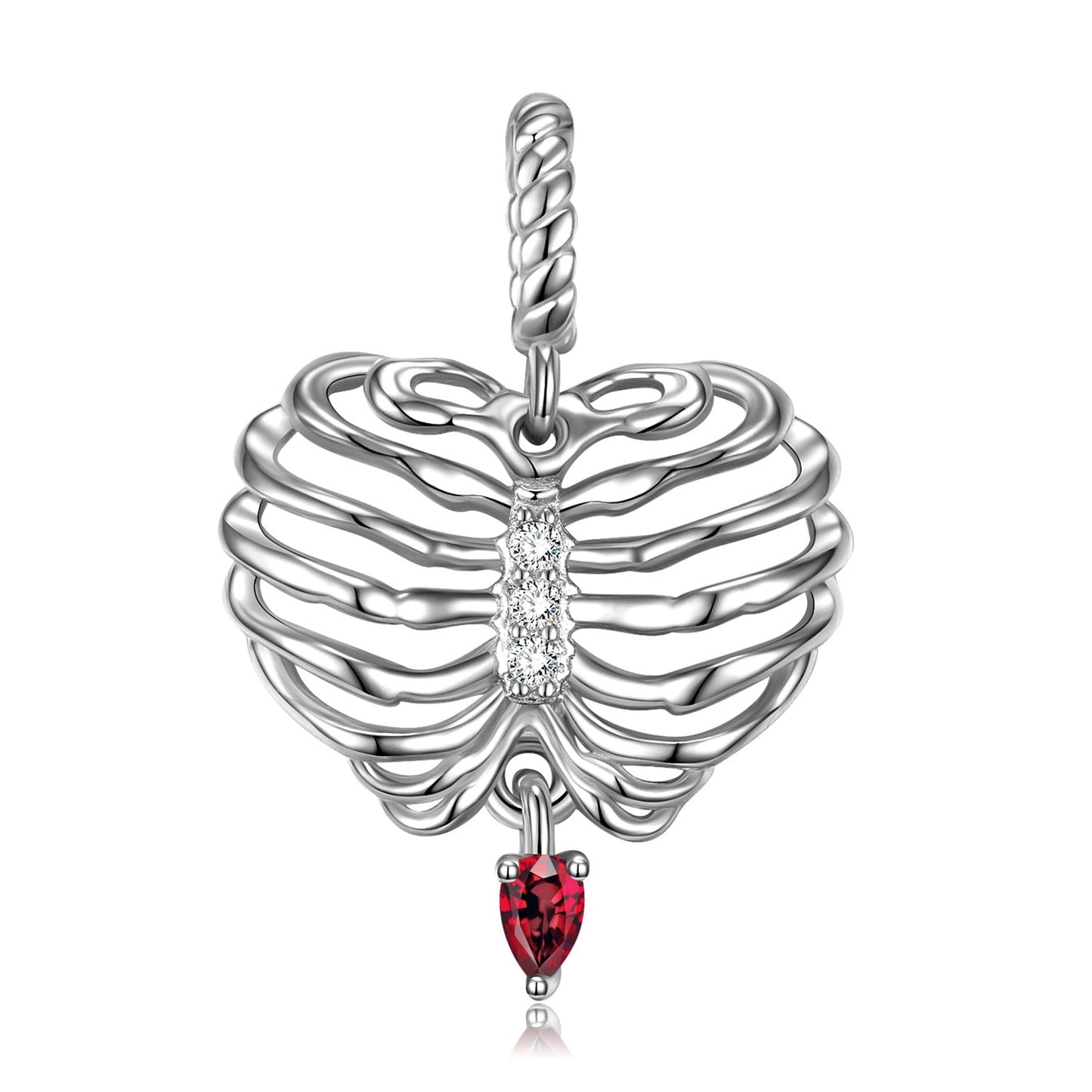 Sterling Silver Rib Necklace Gothic Skull Jewelry Gifts for Women Obsesie