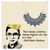 Sterling Silver Ruth Bader Ginsburg Pendant Memorial Jewelry Gifts For Women Girls Chain Obsesie