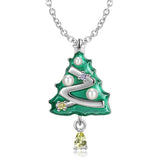 Sterling Silver S925 Christmas Tree Necklace Obsesie