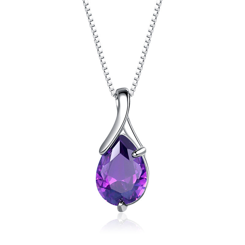 Sterling Silver S925 Pendant Vintage Amethyst Elegant Women's Jewellery Obsesie