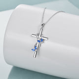 Sterling Silver Zirconia Infinite Cross Butterfy Necklace for Women Obsesie