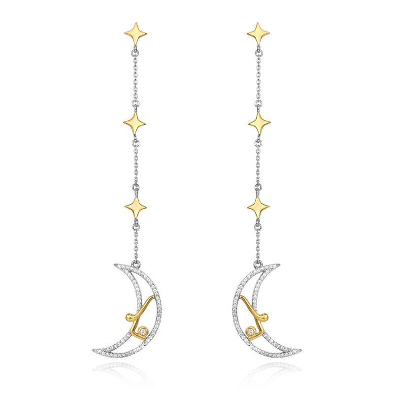 Sterling silver star and moon earrings Obsesie