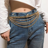 Summer Jewelry Hot Pants Chain Multilayer Chain Gold Fashion Jeans Hip Hop Punk Street Shooting Accessories Waist Chain Women Obsesie