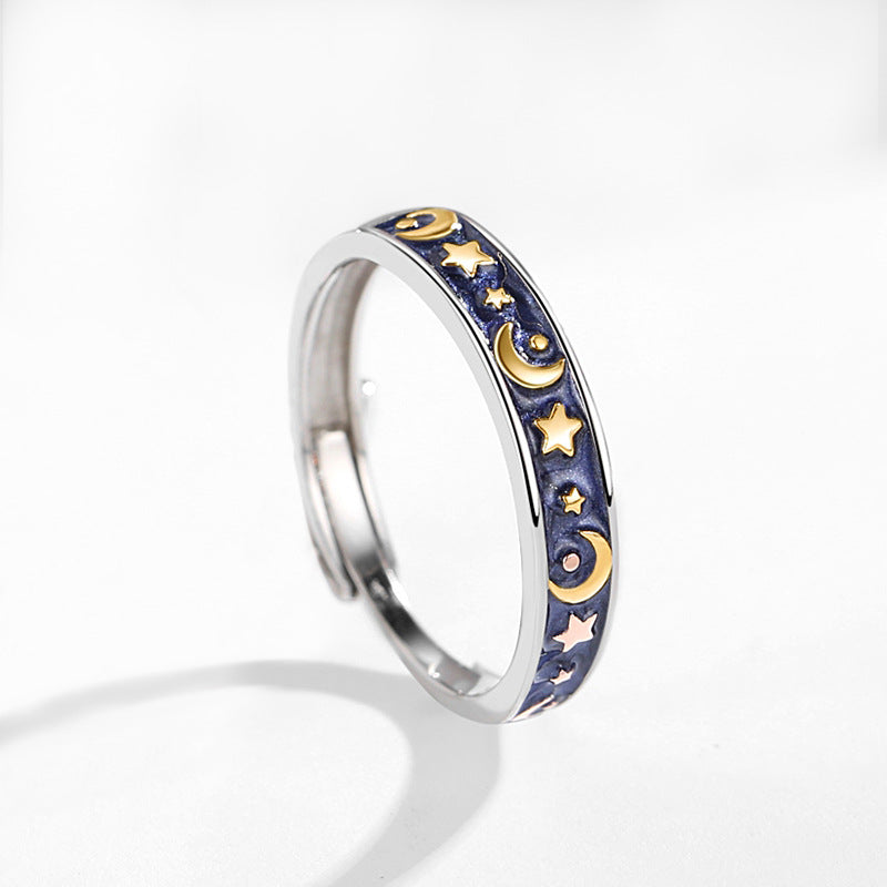 Sun Moon Galaxy Sterling Silver 925 Couple Ring Obsesie