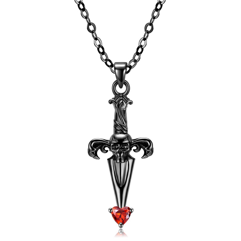 Sword Skull Cross Necklace S925 Sterling Silver Obsesie