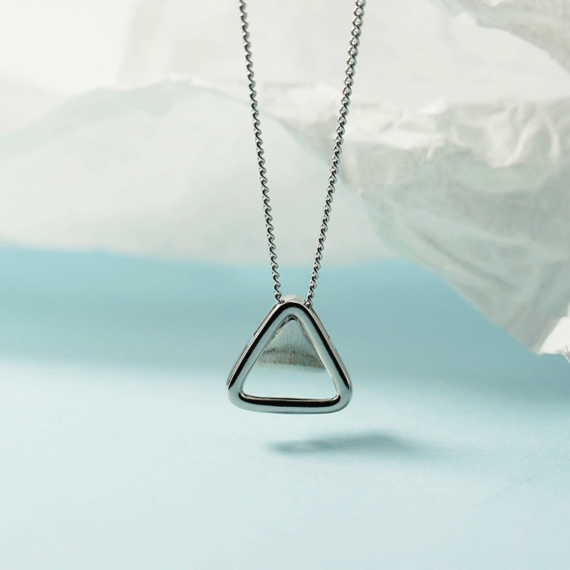 Thank you for Being My Badass Tribe Necklace, Girls Beautiful S925 Sterling Silver Triangles Pendant Simple Clavicle Chain Obsesie