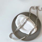 Thick Chain Snake-shaped Pendant Belt Double Pearl Girdle Obsesie