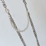 Thick Chain Snake-shaped Pendant Belt Double Pearl Girdle Obsesie