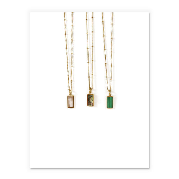 Titanium Steel Malachite Simple Personality Pendant Necklace Obsesie