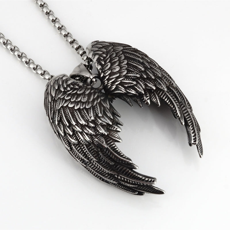 Titanium Steel Wing Necklace Boys Accessories Cast Pendant Obsesie