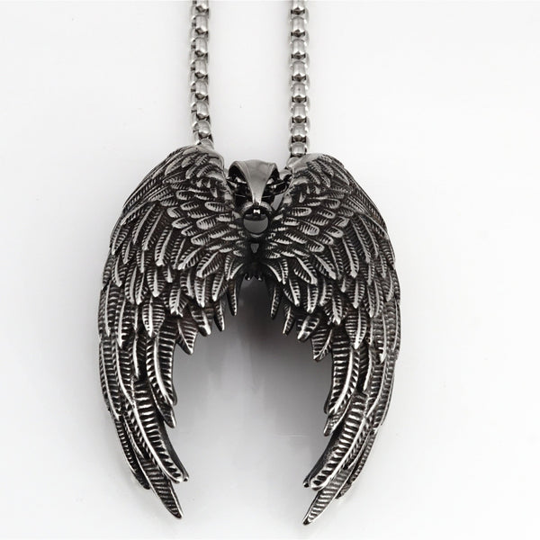 Titanium Steel Wing Necklace Boys Accessories Cast Pendant Obsesie