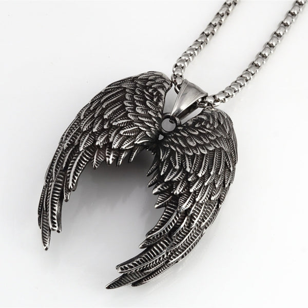 Titanium Steel Wing Necklace Boys Accessories Cast Pendant Obsesie