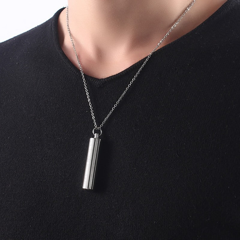 Titanium steel perfume bottle personalized necklace Obsesie