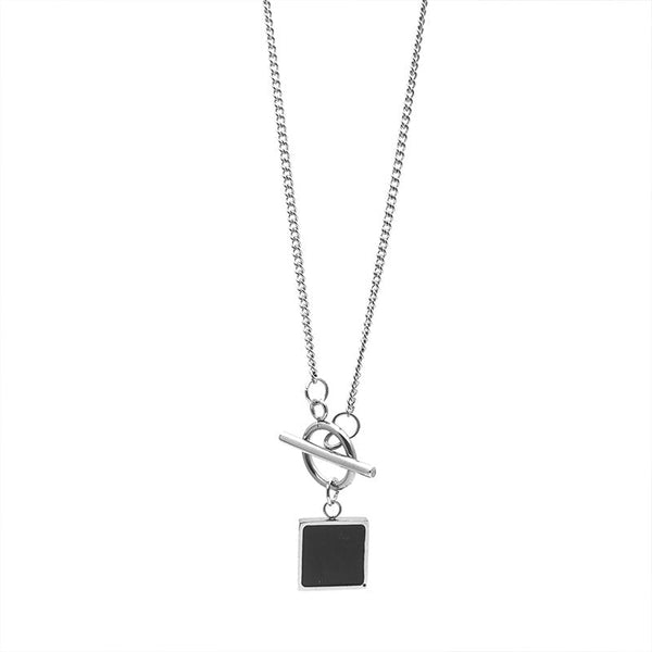 Trendy Male Hip-hop Titanium Steel Geometric Necklace Obsesie