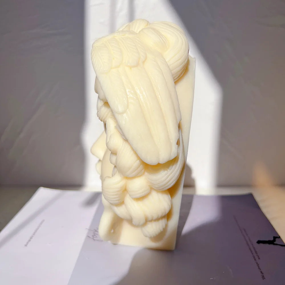 Side view of the Medusa head casting and projecting crown