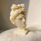 Curly-haired Apollo head casting viewed from the front
