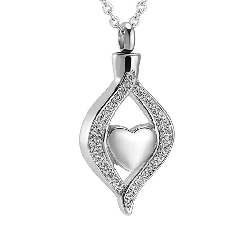 Stainless Steel Heart shaped Urn Necklaces for Ashes