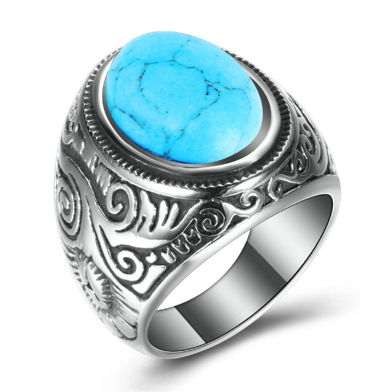 VINTAGE TURQUOISE OPAL STONE RING Obsesie