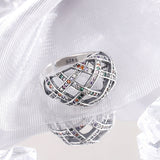 Vintage Color Diamond Woven Winding Mesh Multilayer Decorative Ring Obsesie