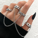 Vintage Punk Style Men's And Women's Rings Two-piece Set Obsesie