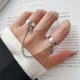 Vintage Punk Style Men's And Women's Rings Two-piece Set Obsesie