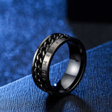Vintage Spinner Viking Text Ring for Men | Stainless Steel Jewelry Obsesie
