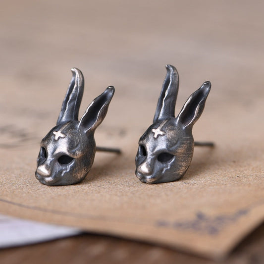 Women's Creative Design Thai Silver Rabbit Earrings Obsesie