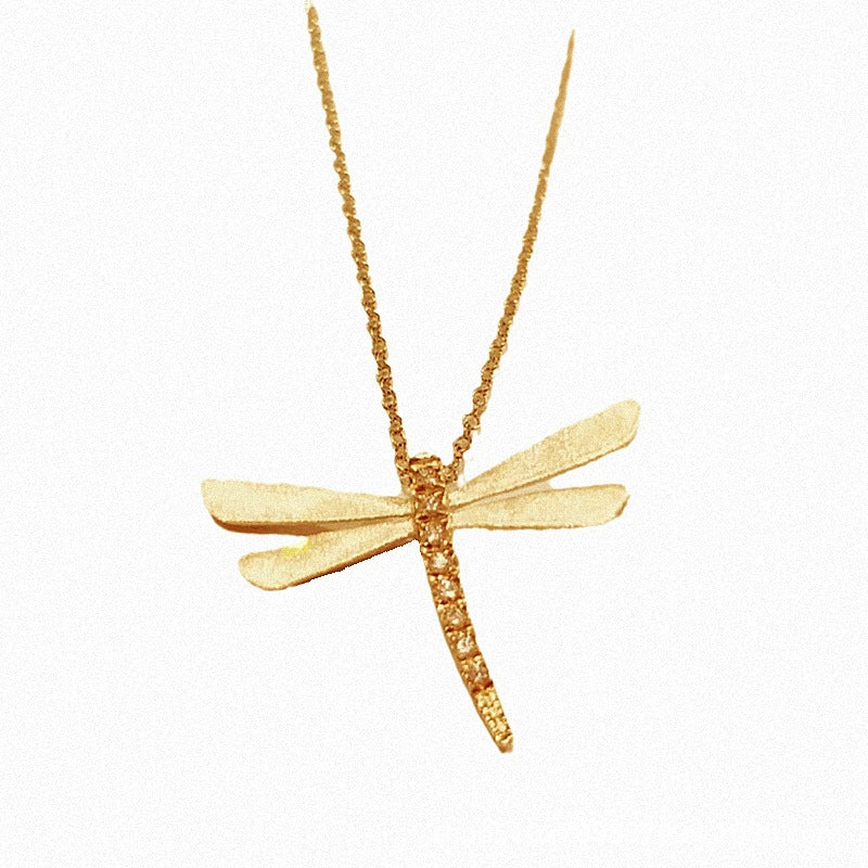 Women's Fashion Dragonfly Shape Pendant Necklace Obsesie