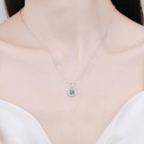 Women's Sterling Silver Necklace Round Bag 1 Carat Moissanite Obsesie