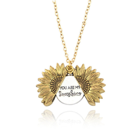 You are My Sunshine Sunflower Necklace Sterling Silver Sunflower Locket Pendant Necklace Gifts for Mom Women Obsesie